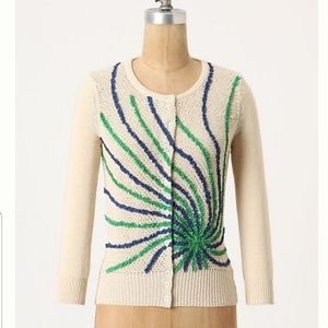 Anthropologie Field & Flower Ribbon Rocket Cardi